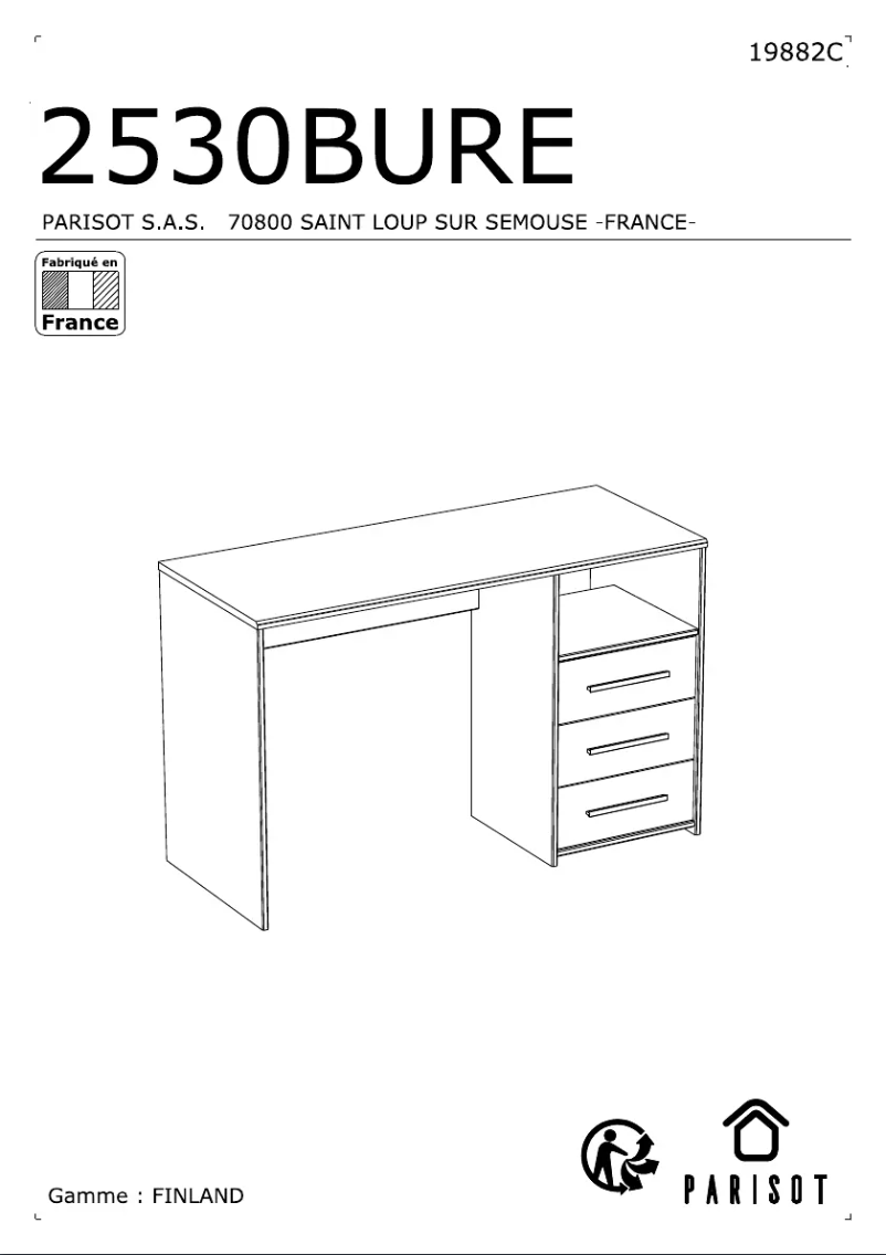 Page 1 de la notice Manuel utilisateur Parisot 2530BURE