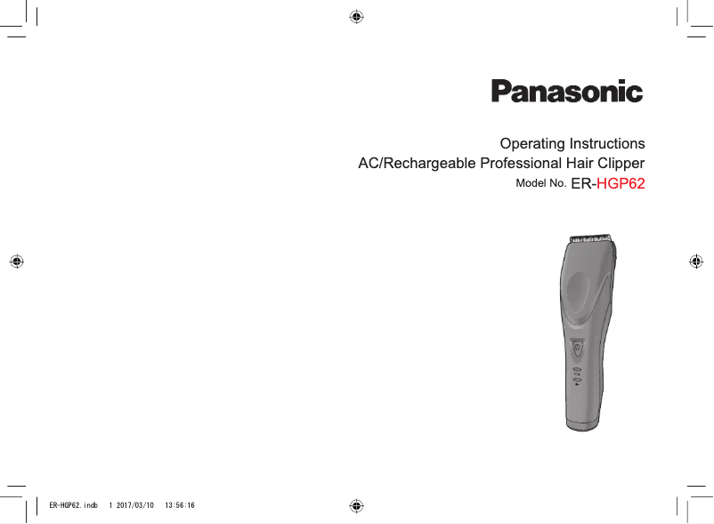 Page 1 de la notice Manuel utilisateur Panasonic ER-HGP62
