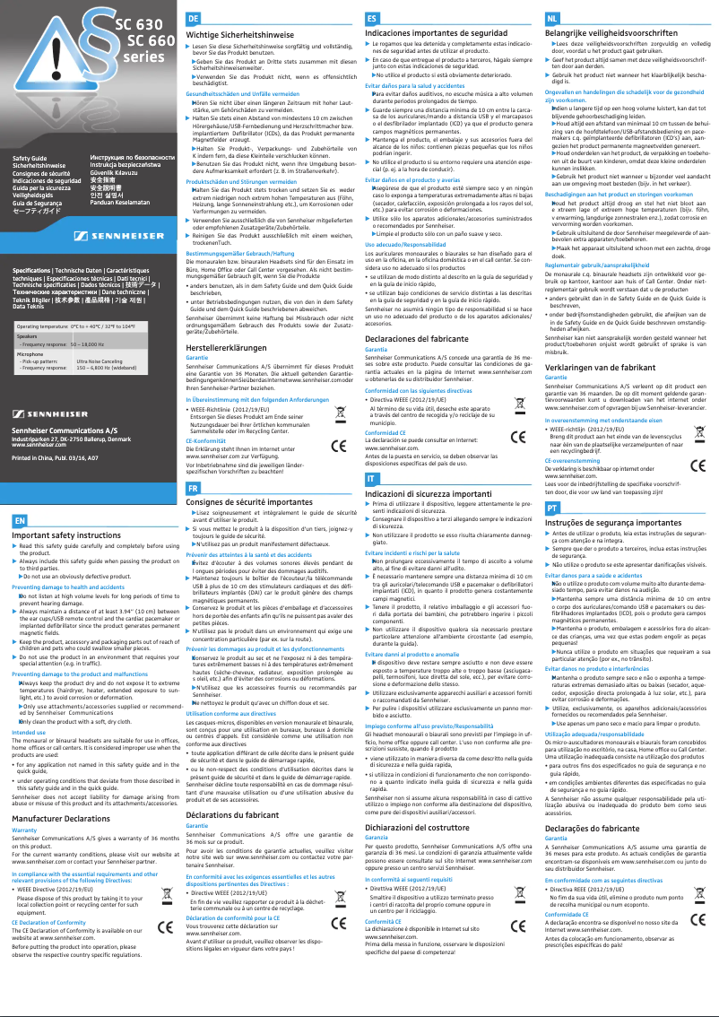 Image de la première page du manuel de l'appareil SC 638