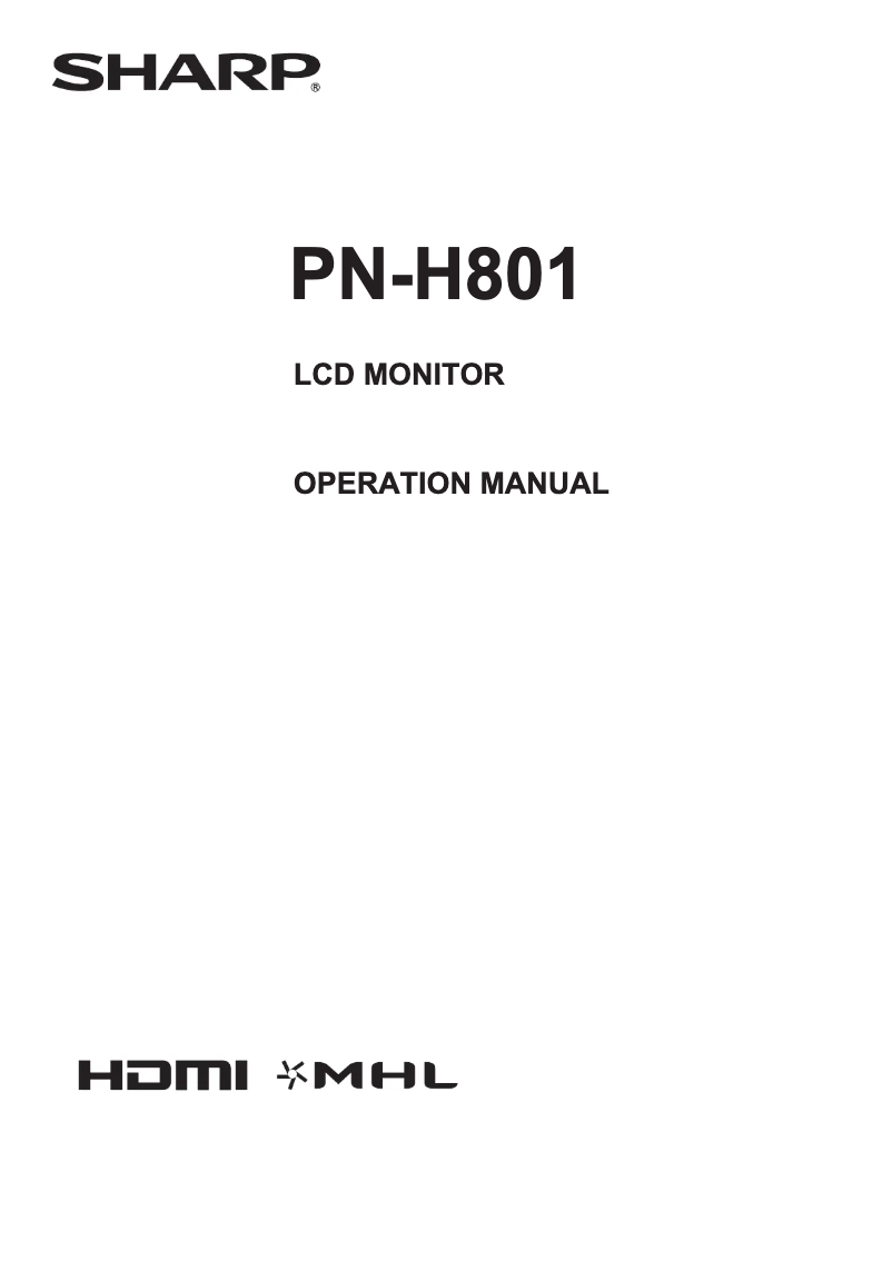 Page 1 de la notice Manuel utilisateur Sharp PN-H801