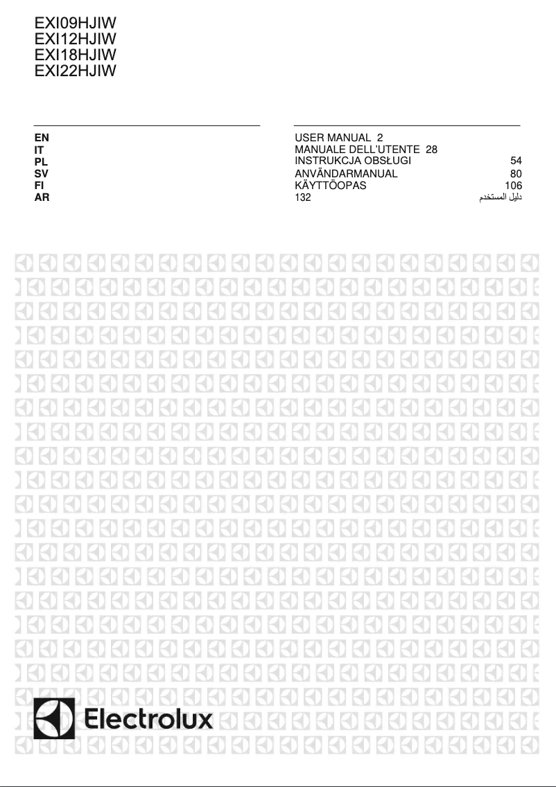 Page 1 de la notice Manuel utilisateur Electrolux EXI12HJIWE