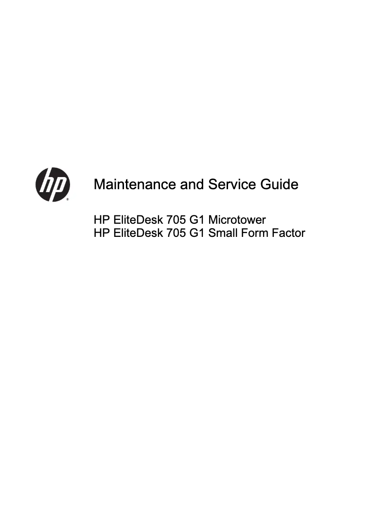 Page 1 de la notice Manuel utilisateur HP EliteOne 705 G1