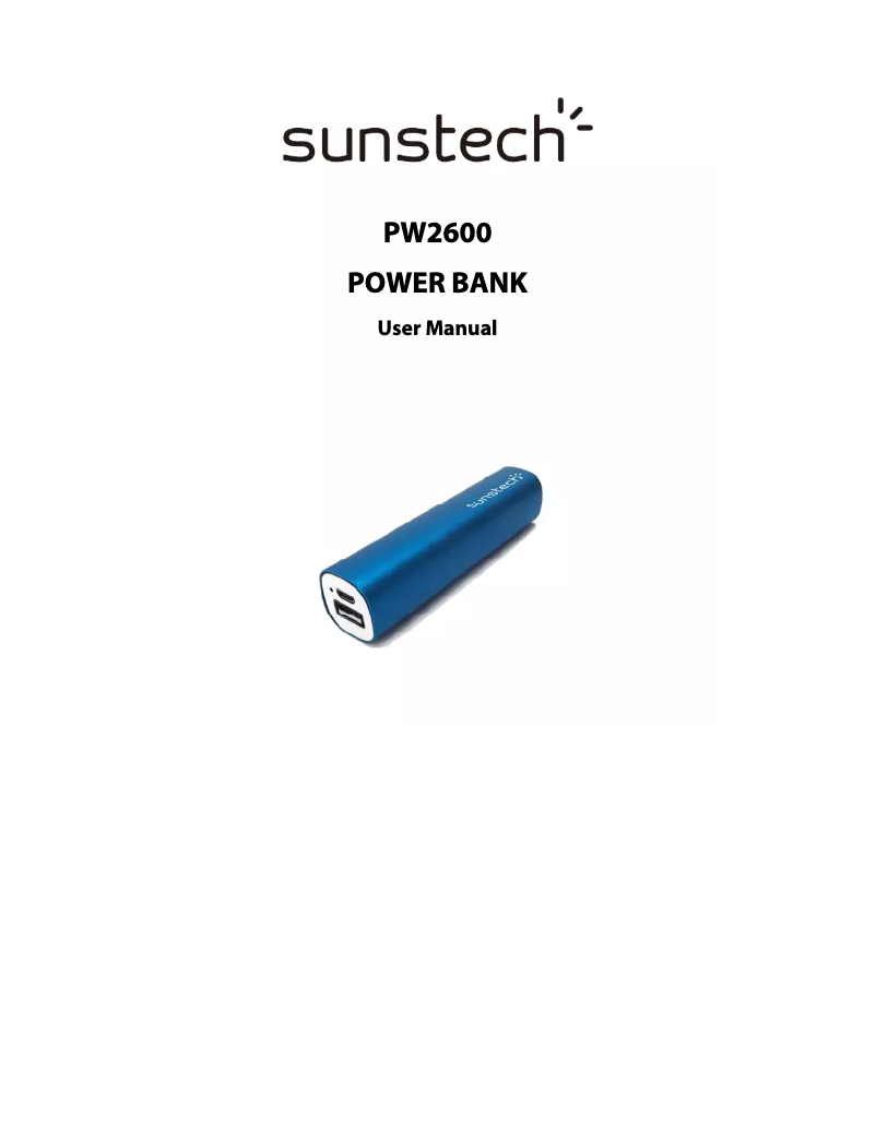 Page n°1 - Manuel utilisateur Sunstech PW2600