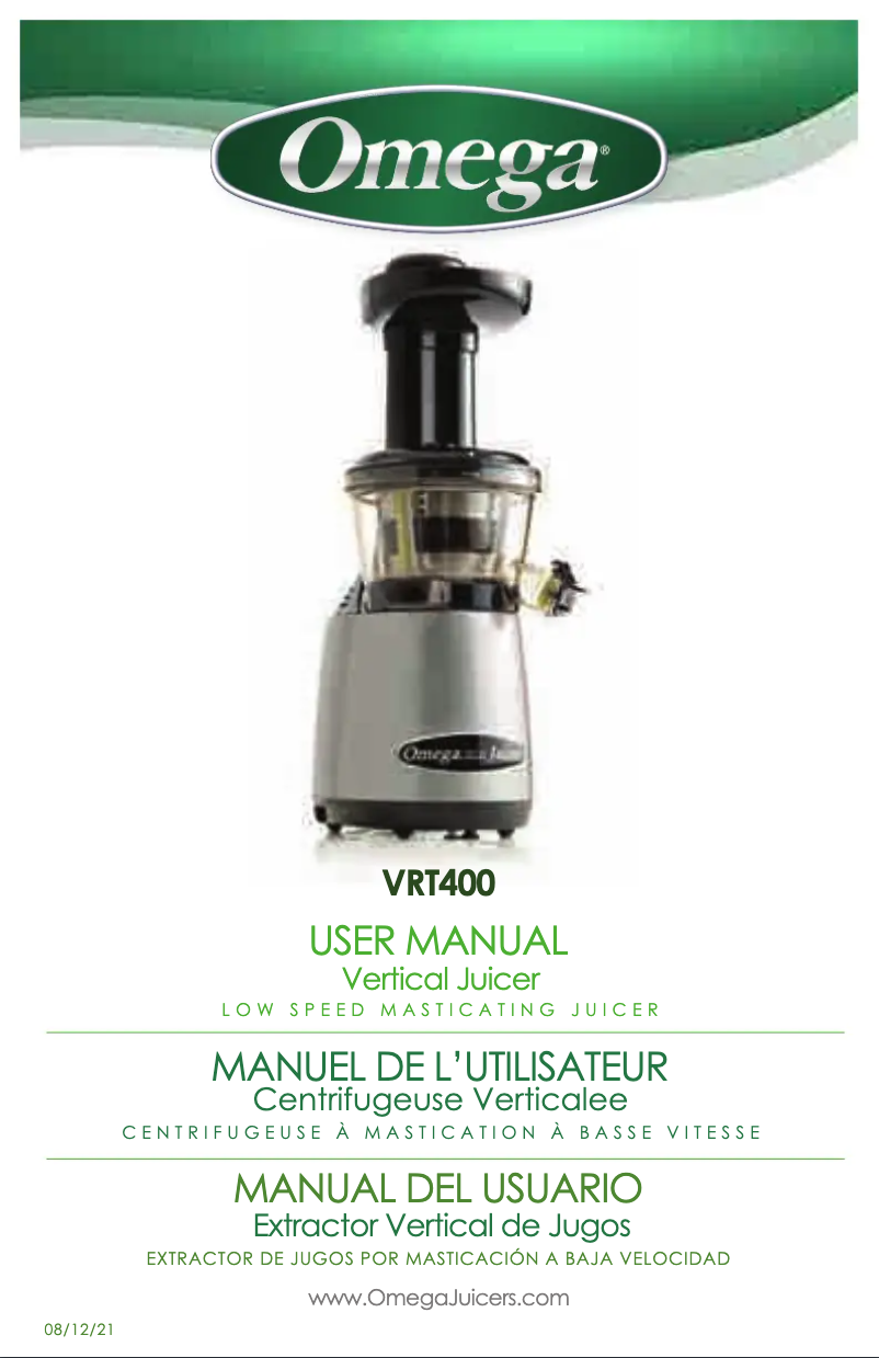 Page n°1 - Manuel utilisateur Omega VRT400