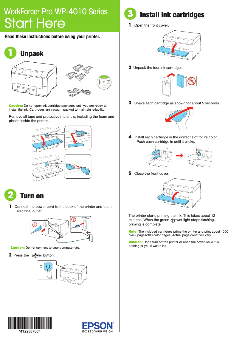 Page 1 de la notice Manuel utilisateur Epson WorkForce Pro WP-4010