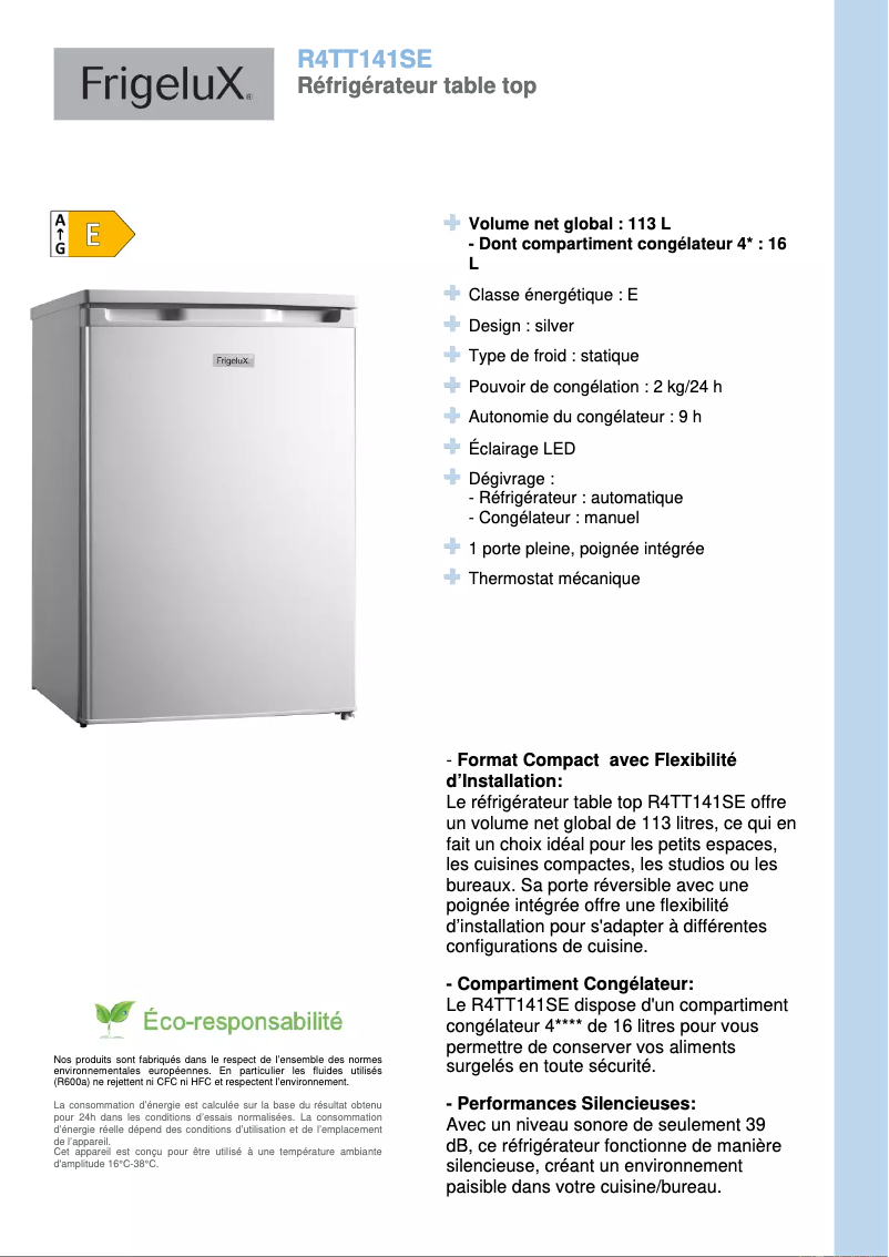 Image de la première page du manuel de l'appareil R4TT141SE