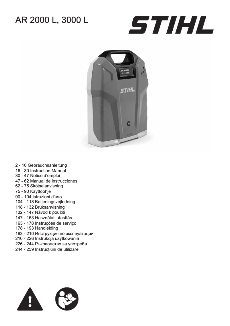 Page 1 de la notice Manuel utilisateur Stihl AR 3000 L