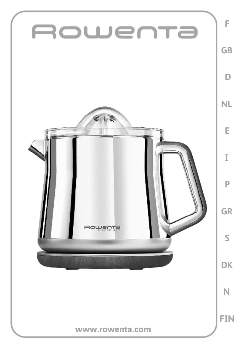 Page n°1 - Manuel utilisateur Rowenta PA600C