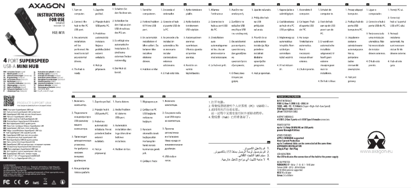 Page 1 de la notice Manuel utilisateur Axagon HUE-M1C