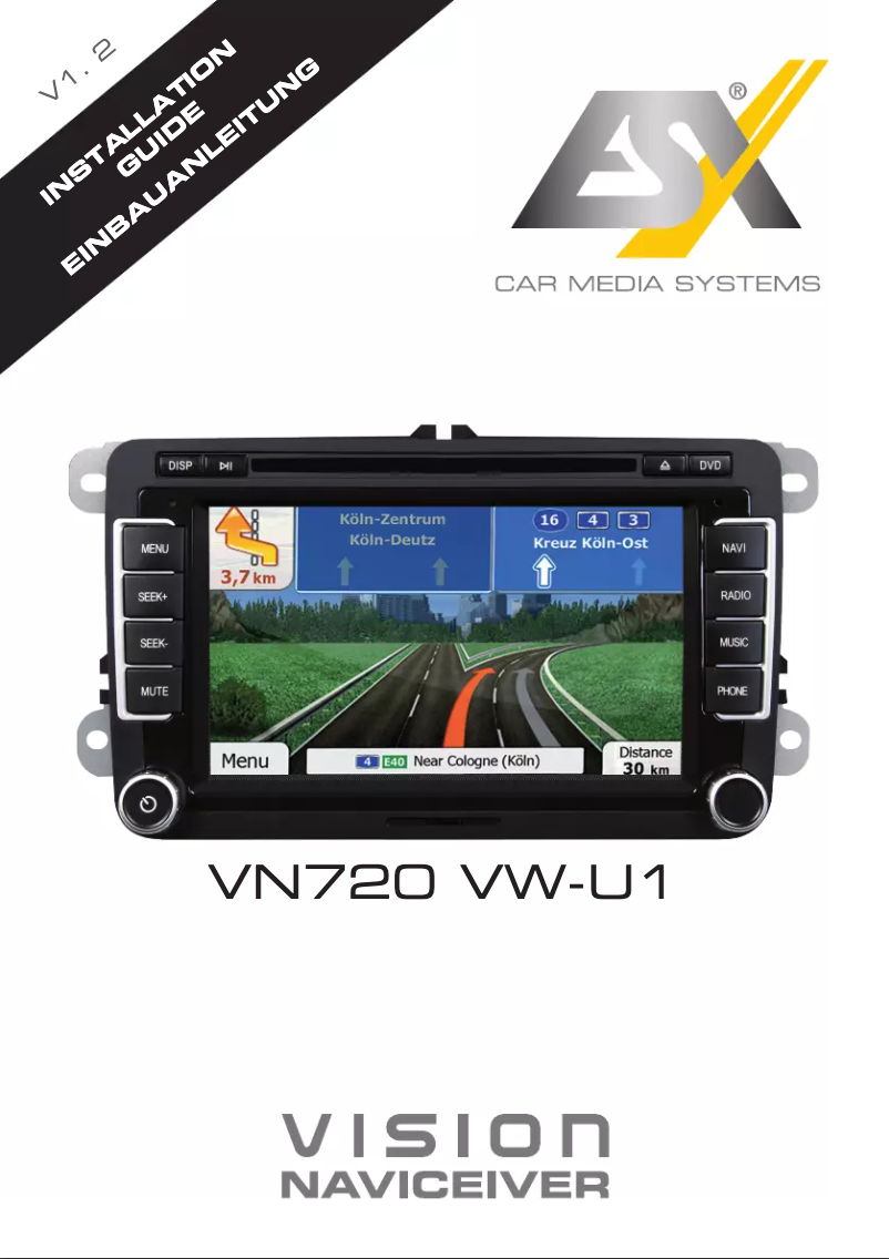 Page n°1 - Manuel utilisateur ESX VNS720 VW-U1