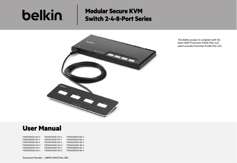 Page 1 de la notice Manuel utilisateur Belkin F1DN202MOD-BA-4