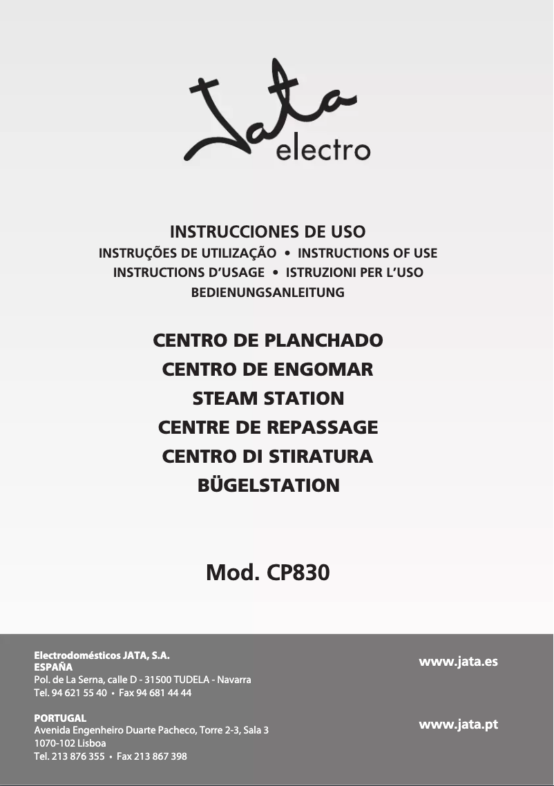 Page 1 de la notice Manuel utilisateur Jata CP830