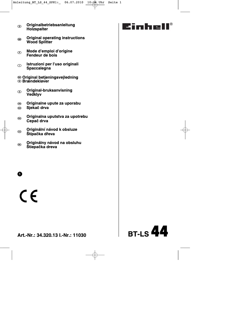 Image de la première page du manuel de l'appareil BT-LS 44
