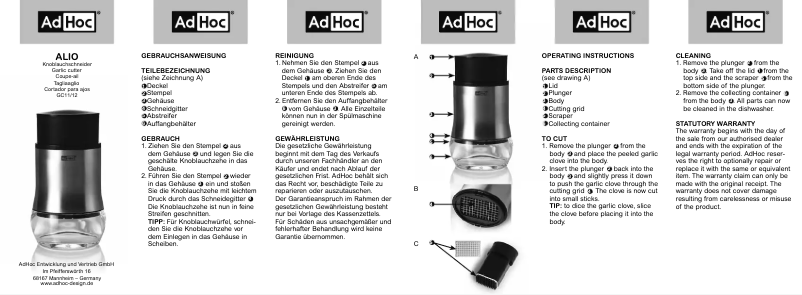 Image de la première page du manuel de l'appareil BS12