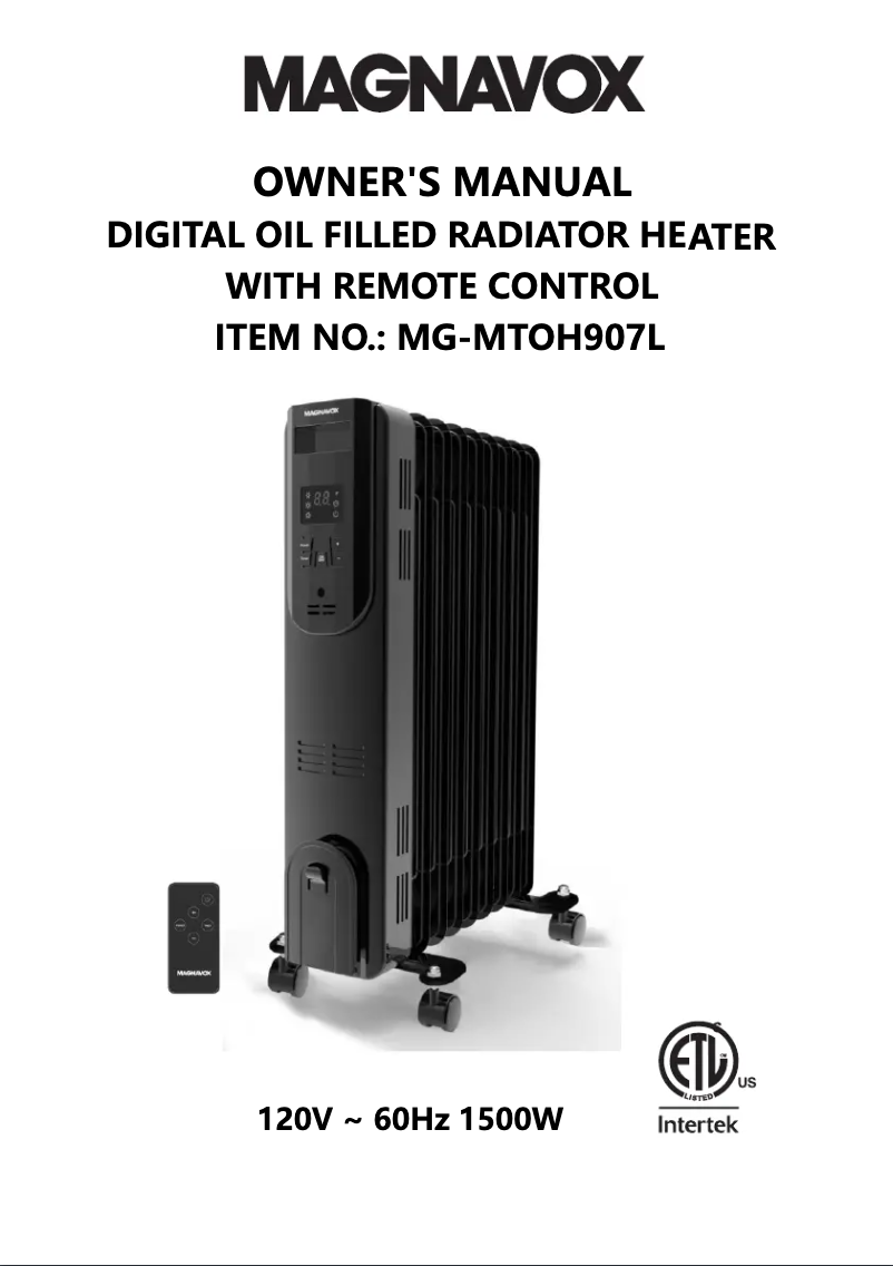 Image de la première page du manuel de l'appareil MG-MTOH907L