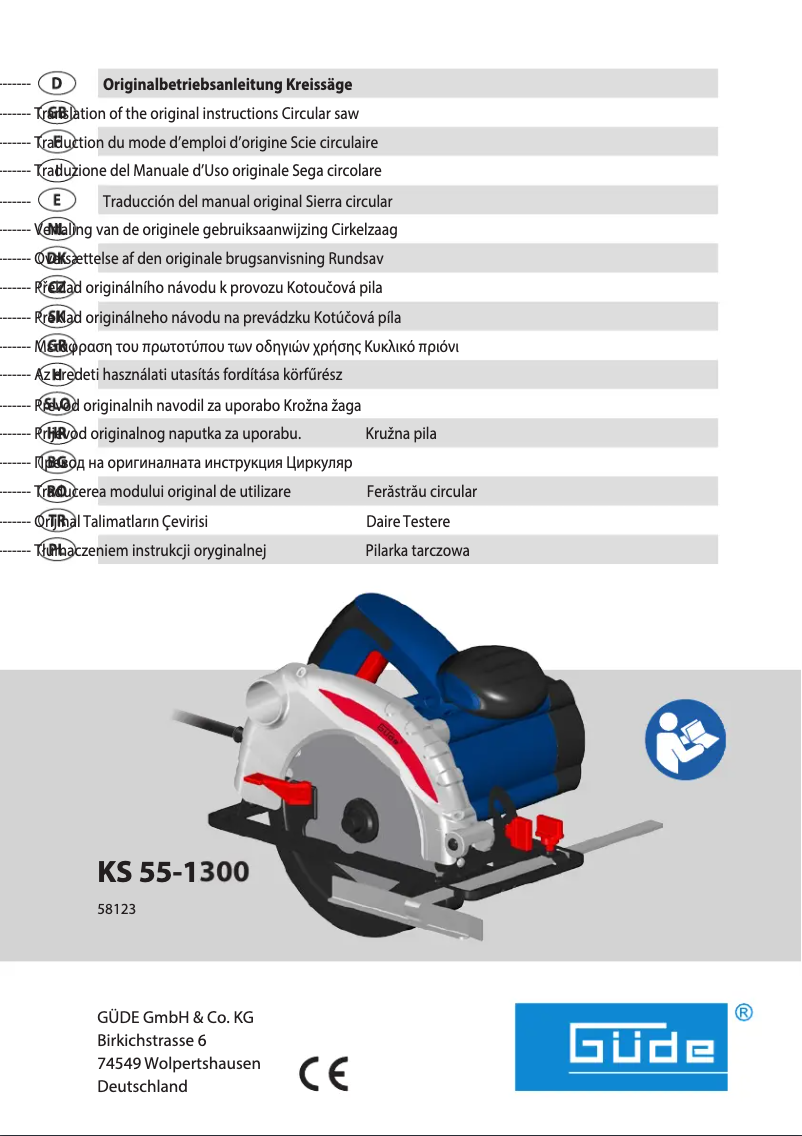 Page n°1 - Manuel utilisateur Güde KS 55-1300
