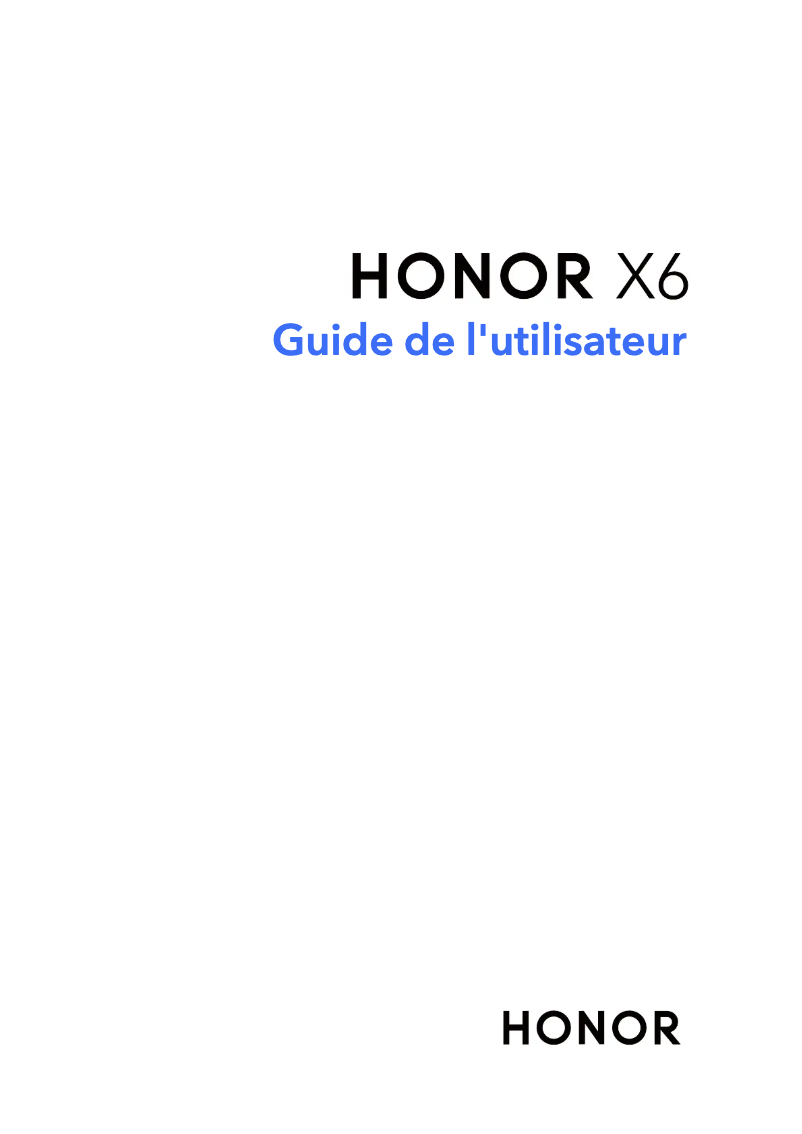 Page 1 de la notice Manuel utilisateur Honor X6