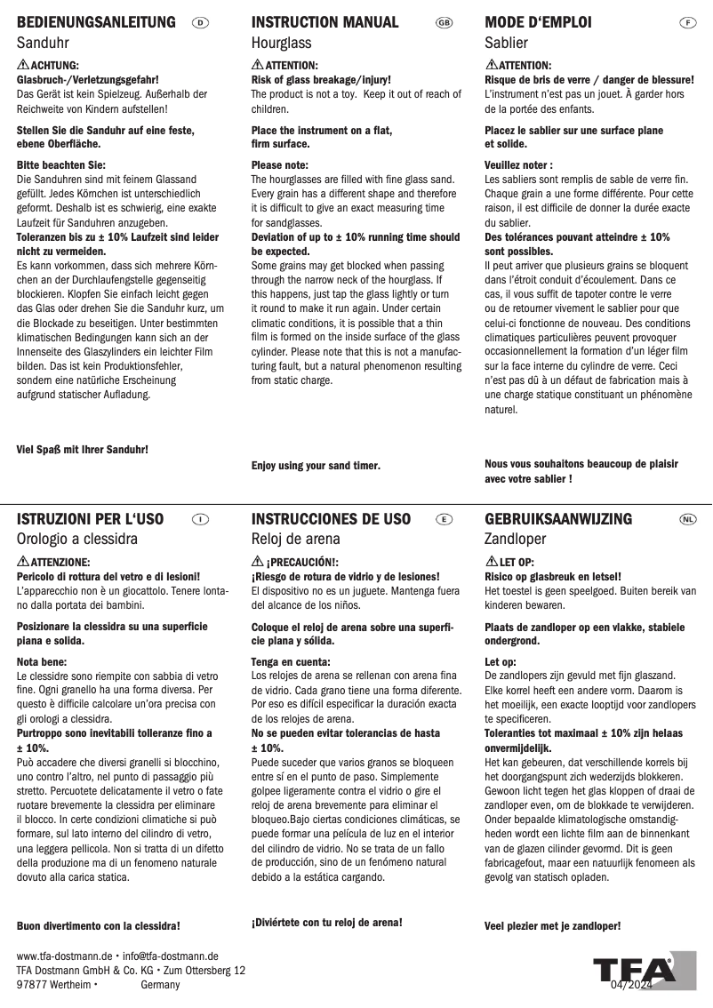 Page 1 de la notice Manuel utilisateur TFA 18.6012.30