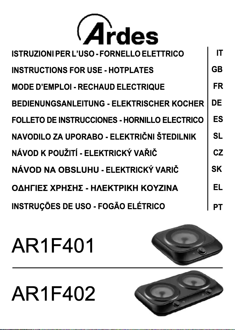Página 1 del manual Manual de usuario Ardes AR1F401