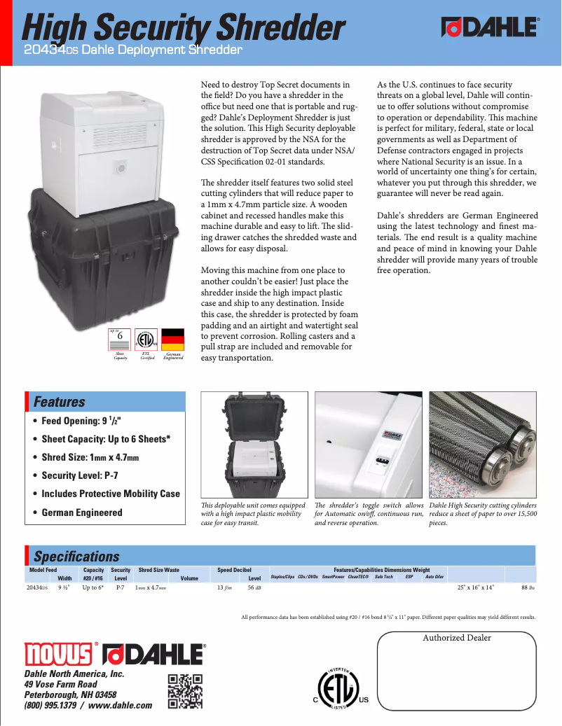 Page 1 de la notice Brochure Dahle 20434 DS