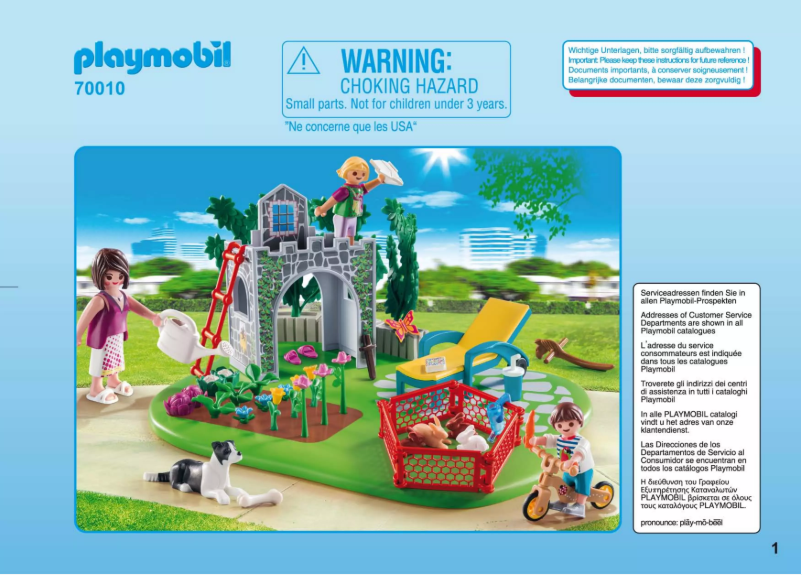 Page 1 de la notice Manuel utilisateur Playmobil Country 70010