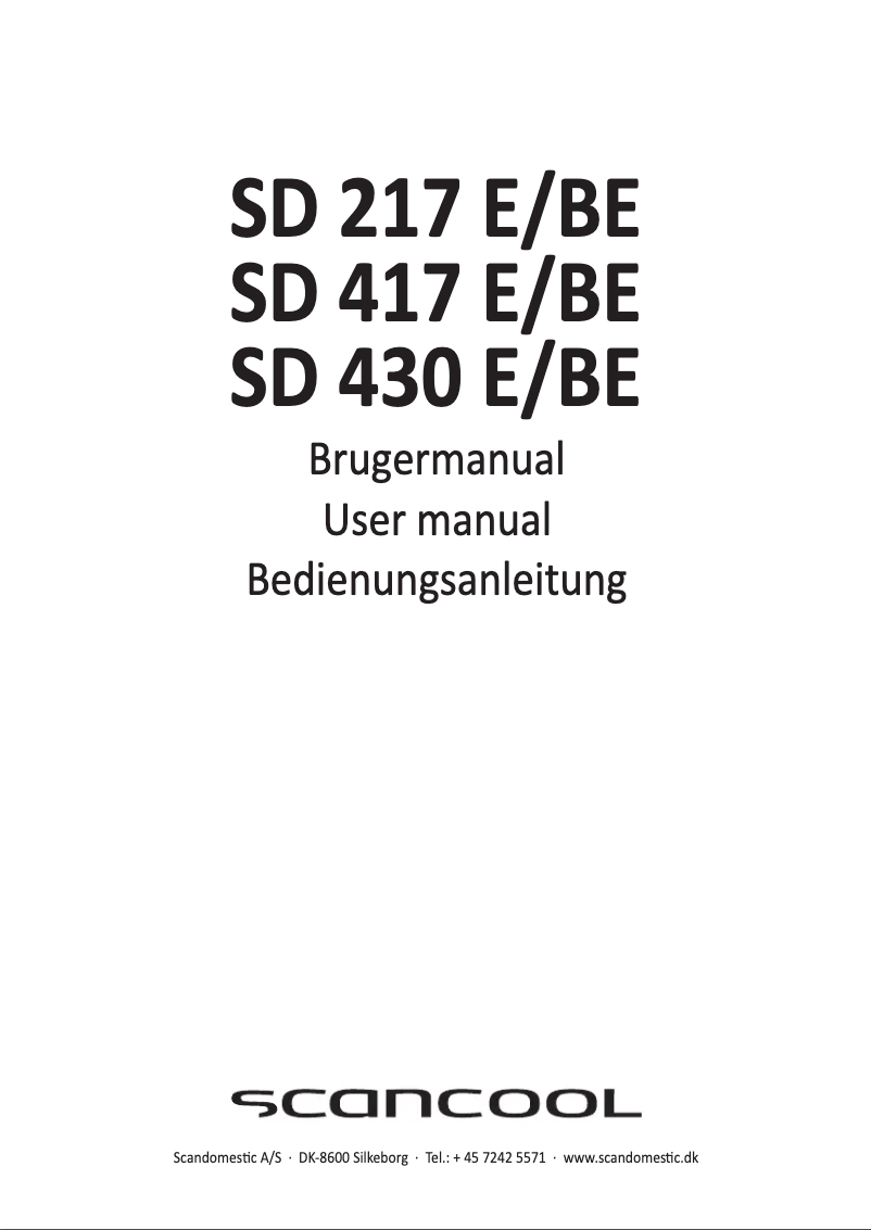 Page n°1 - Manuel utilisateur Scancool SD 430 BE