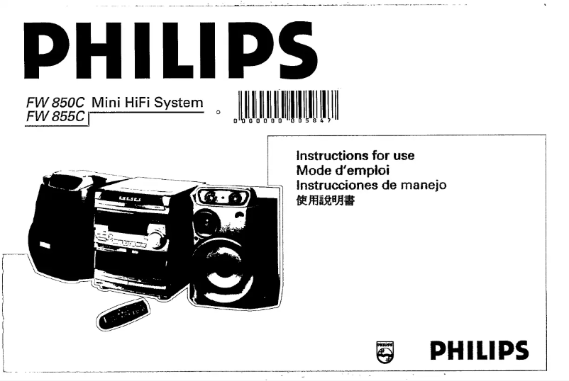 Page 1 de la notice Manuel utilisateur Philips FW 855C