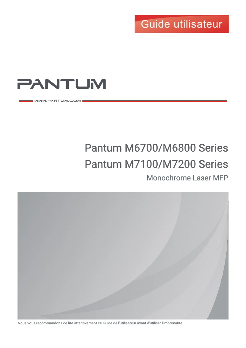 Page n°1 - Manuel utilisateur Pantum M7100DN