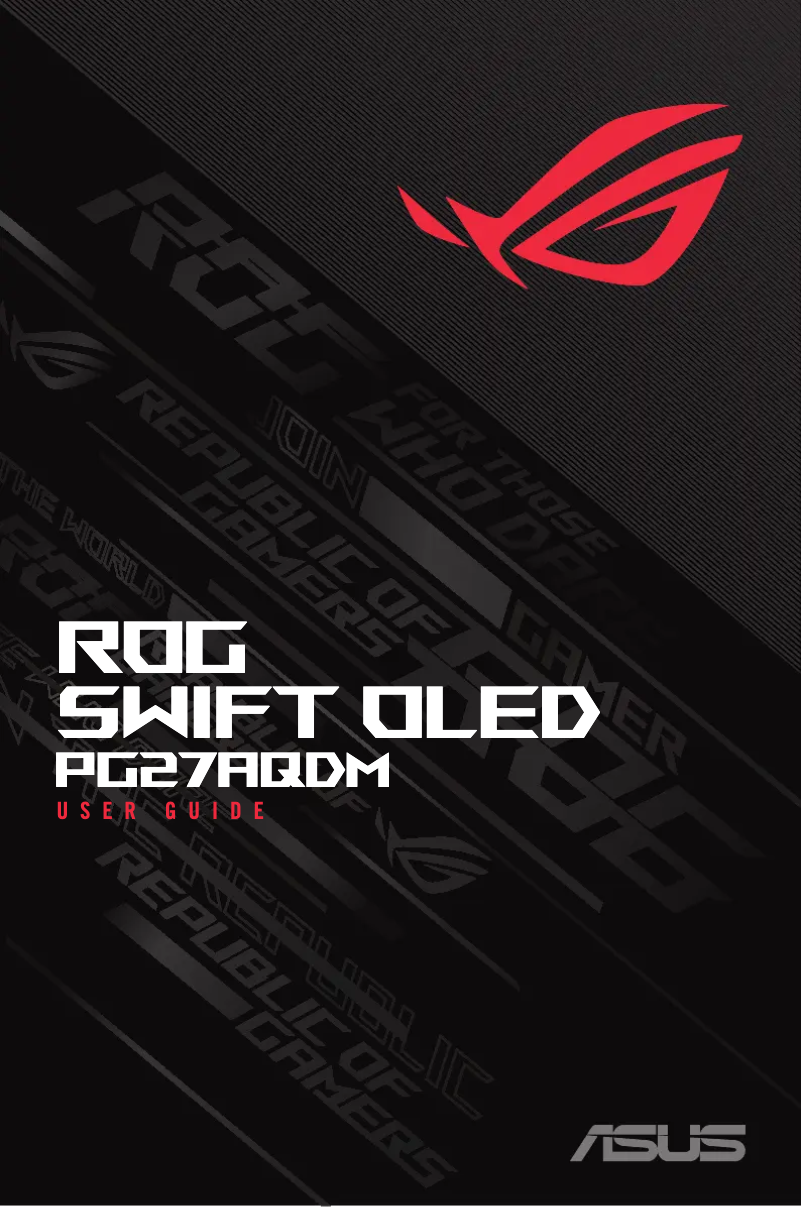 Page n°1 - Manuel utilisateur Asus ROG Swift OLED PG27AQDM