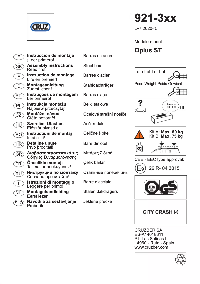 Image de la première page du manuel de l'appareil Oplus ST