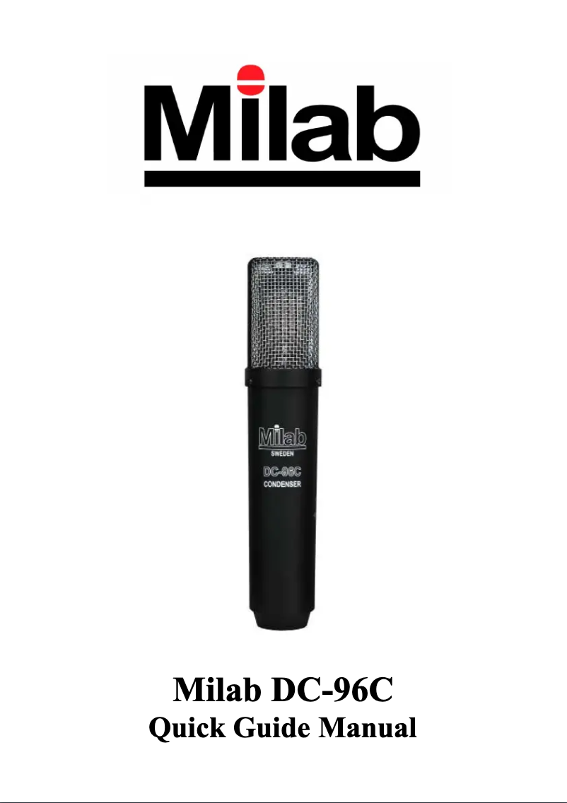 Page n°1 - Manuel utilisateur MILAB DC-96C