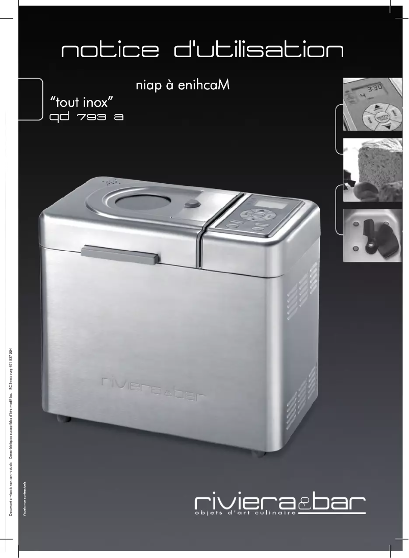 Page n°1 - Manuel utilisateur Riviera & Bar QD 793 A