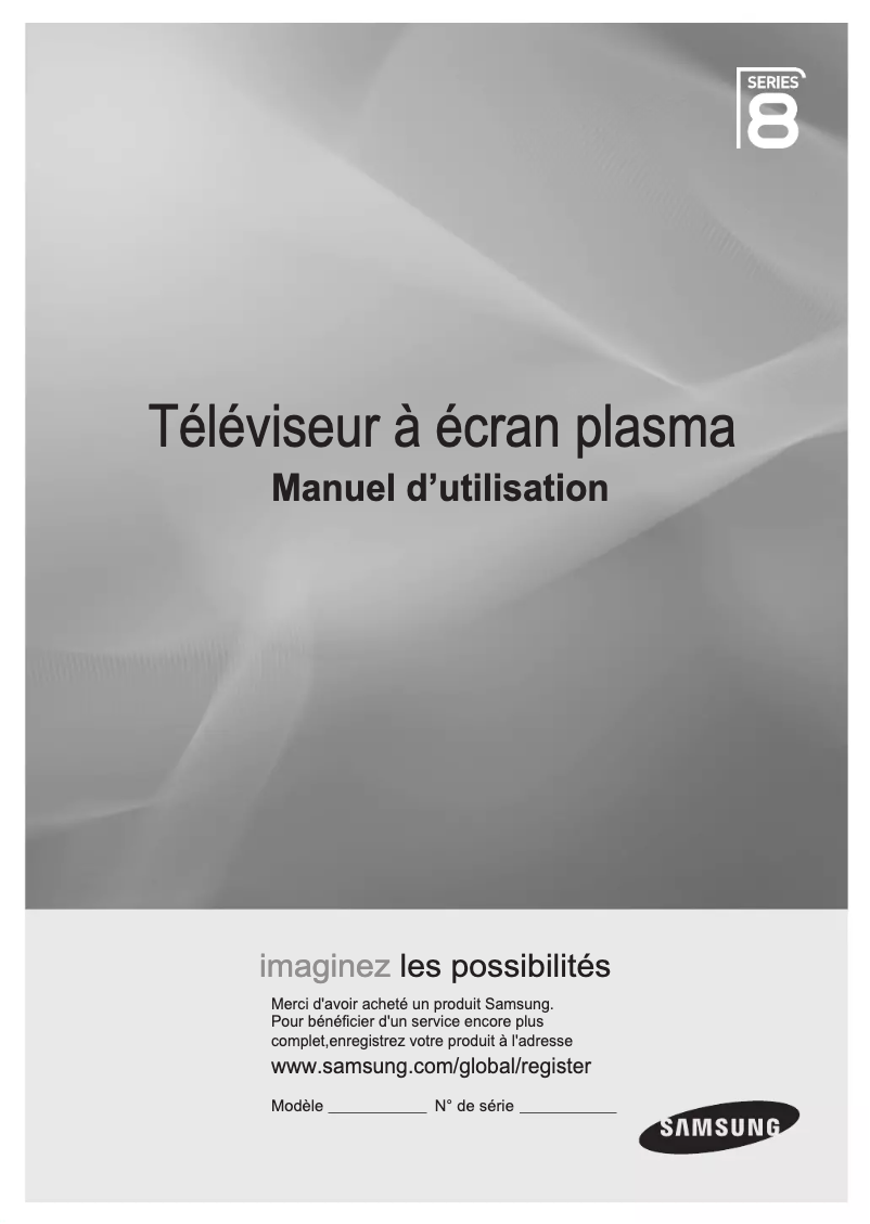 Page 1 de la notice Manuel utilisateur Samsung PS50B850Y1R