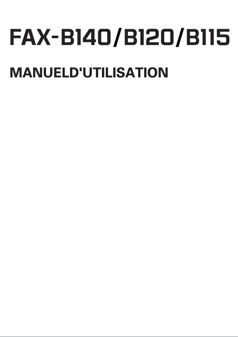 Page 1 de la notice Manuel utilisateur Canon FAX-B140