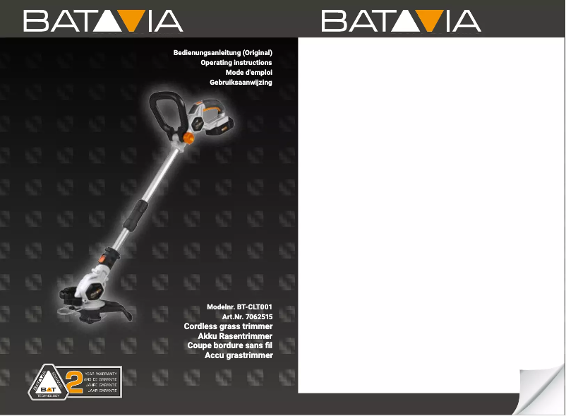 Image de la première page du manuel de l'appareil BT-CLT001