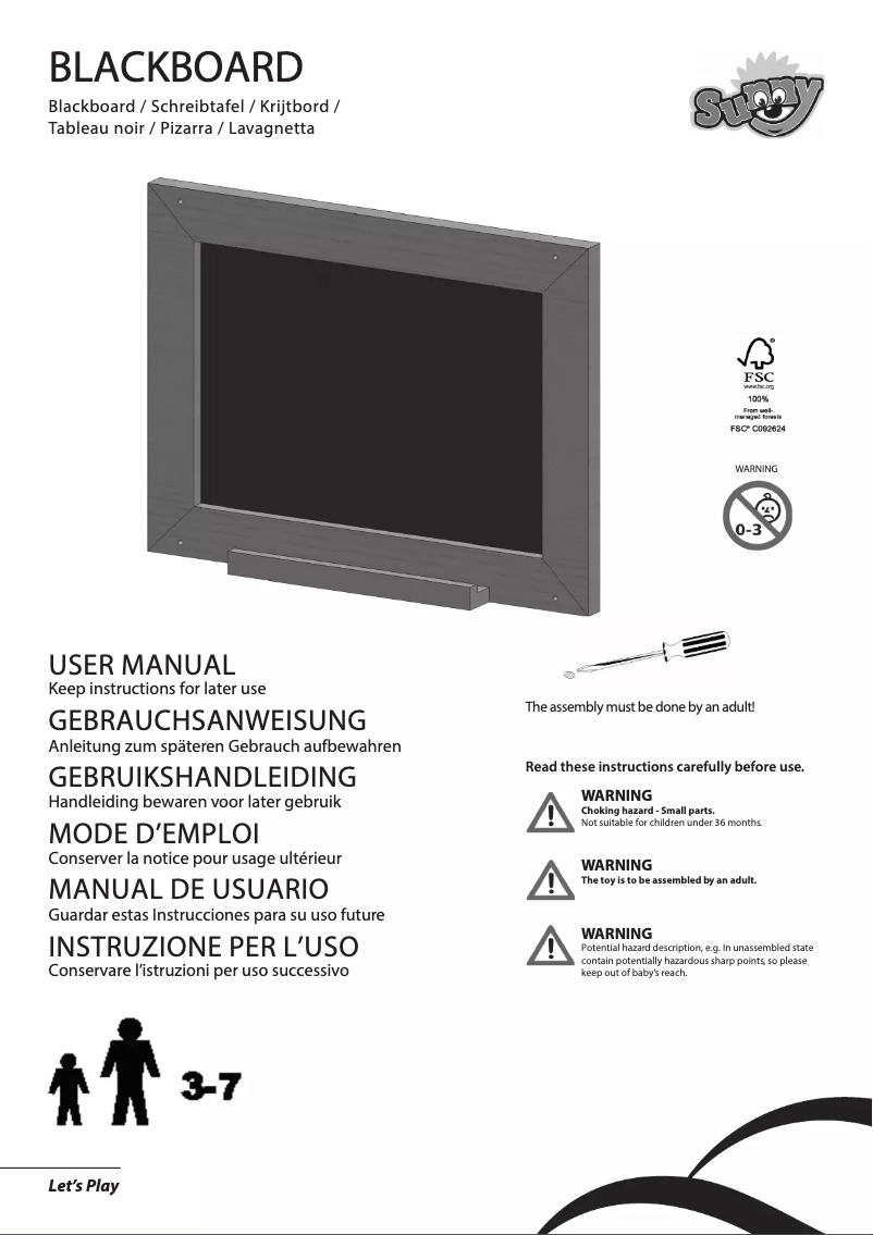 Page n°1 - Manuel utilisateur Sunny C051.007.01