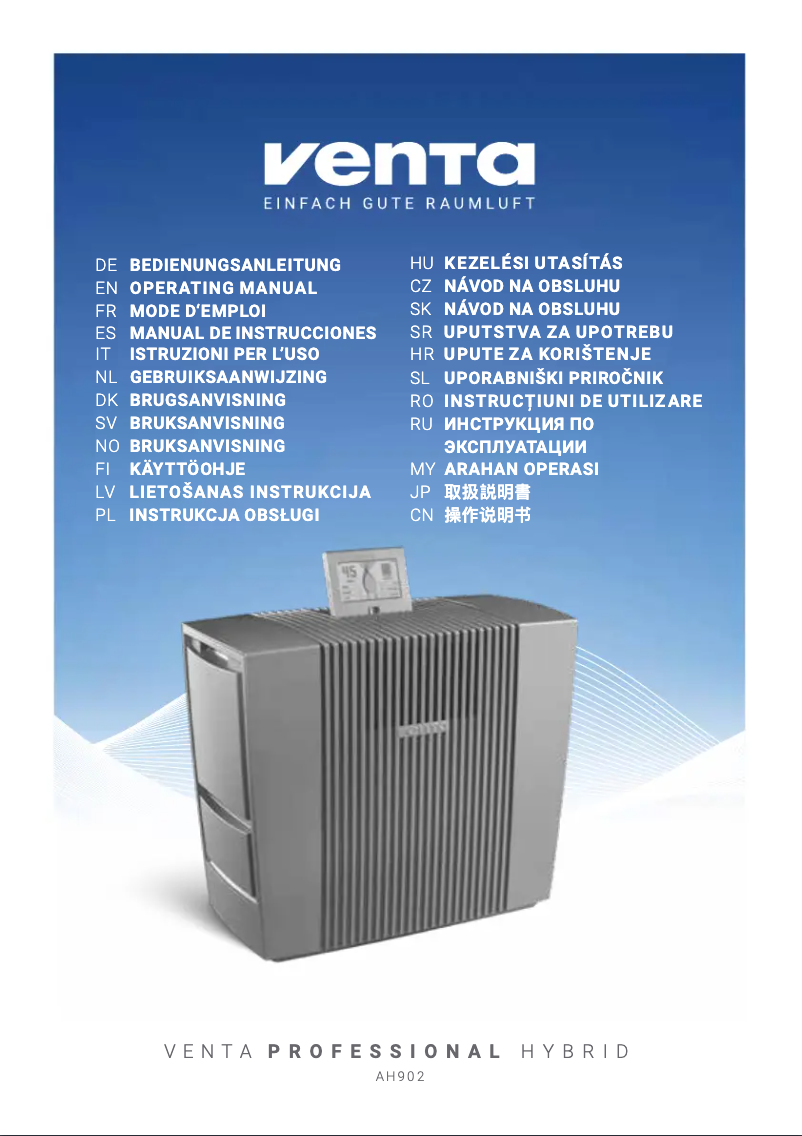 Page 1 de la notice Manuel utilisateur Venta Professional Hybrid AH902