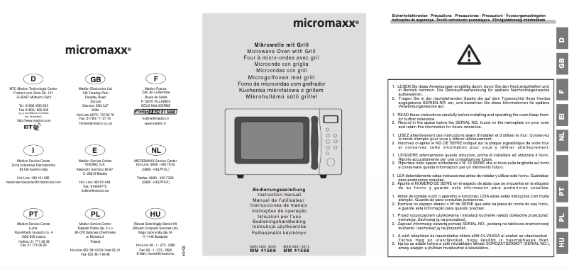 Página 1 del manual Manual de usuario Micromaxx MD 41568