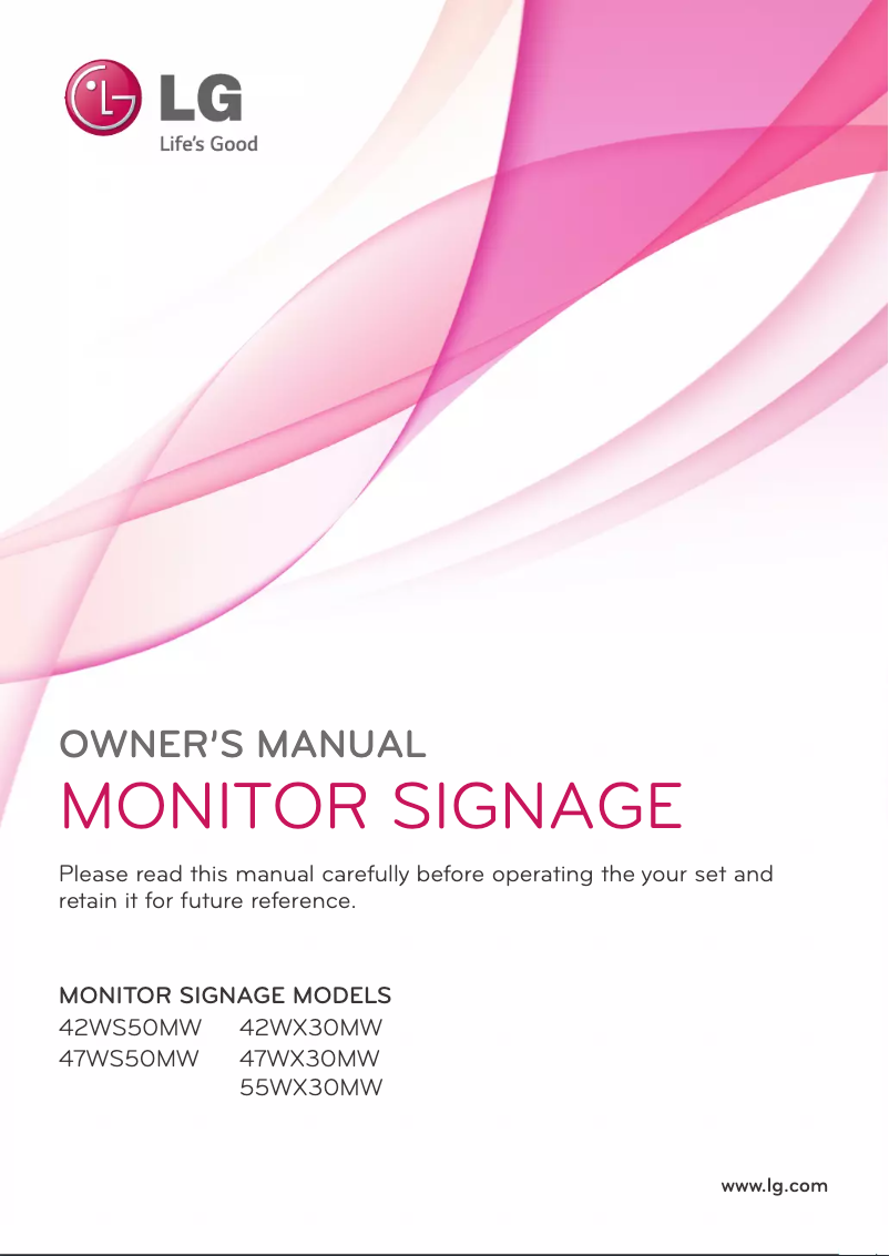 Page 1 de la notice Manuel utilisateur LG 42WS50MW