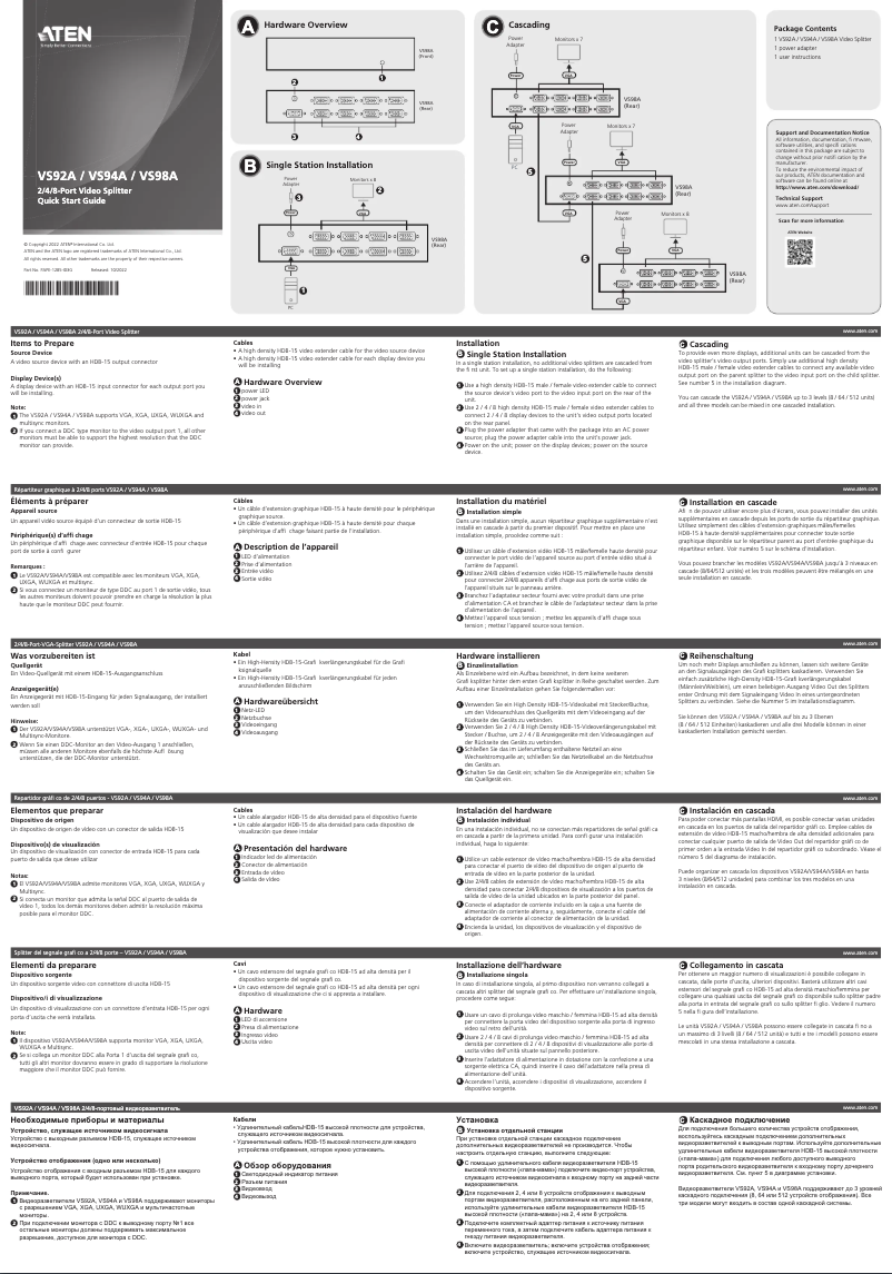 Image de la première page du manuel de l'appareil VS98A