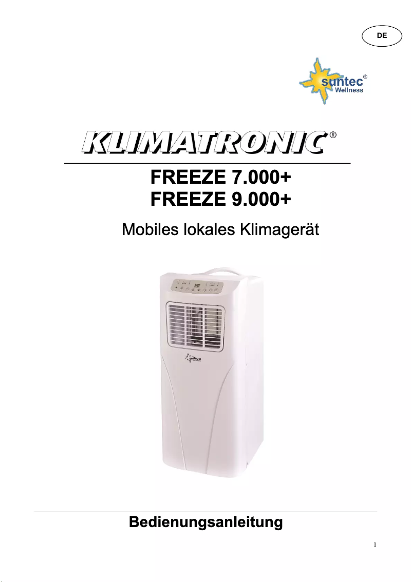 Page 1 de la notice Manuel utilisateur Suntec Klimatronic Freeze 7.000+