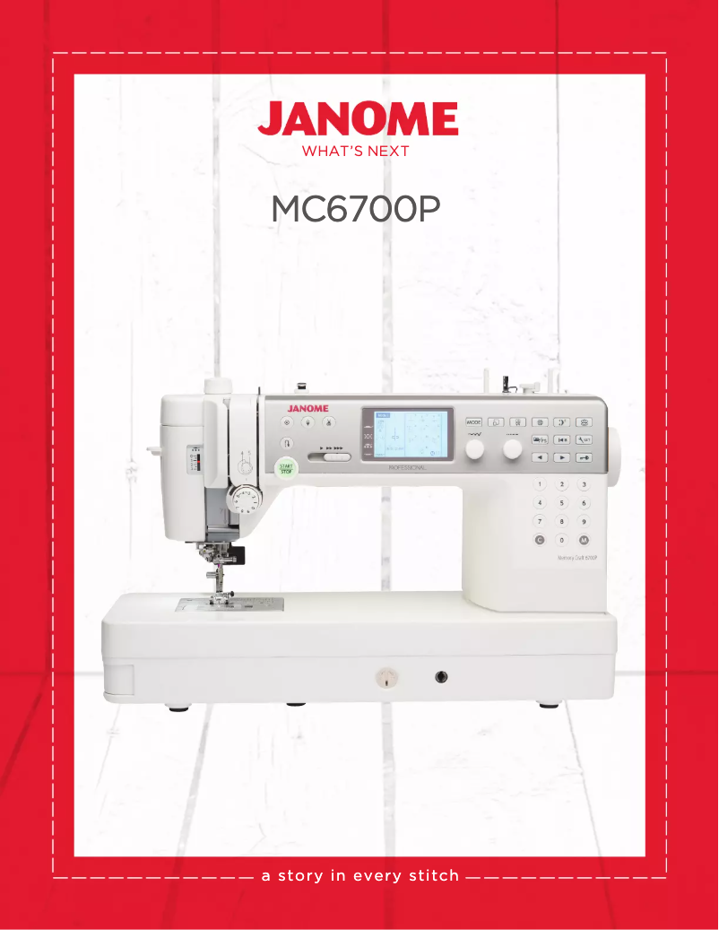 Page 1 de la notice Fiche technique Janome Memory Craft 6700P