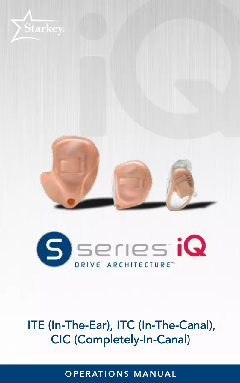 Image de la première page du manuel de l'appareil S Series iQ ITC