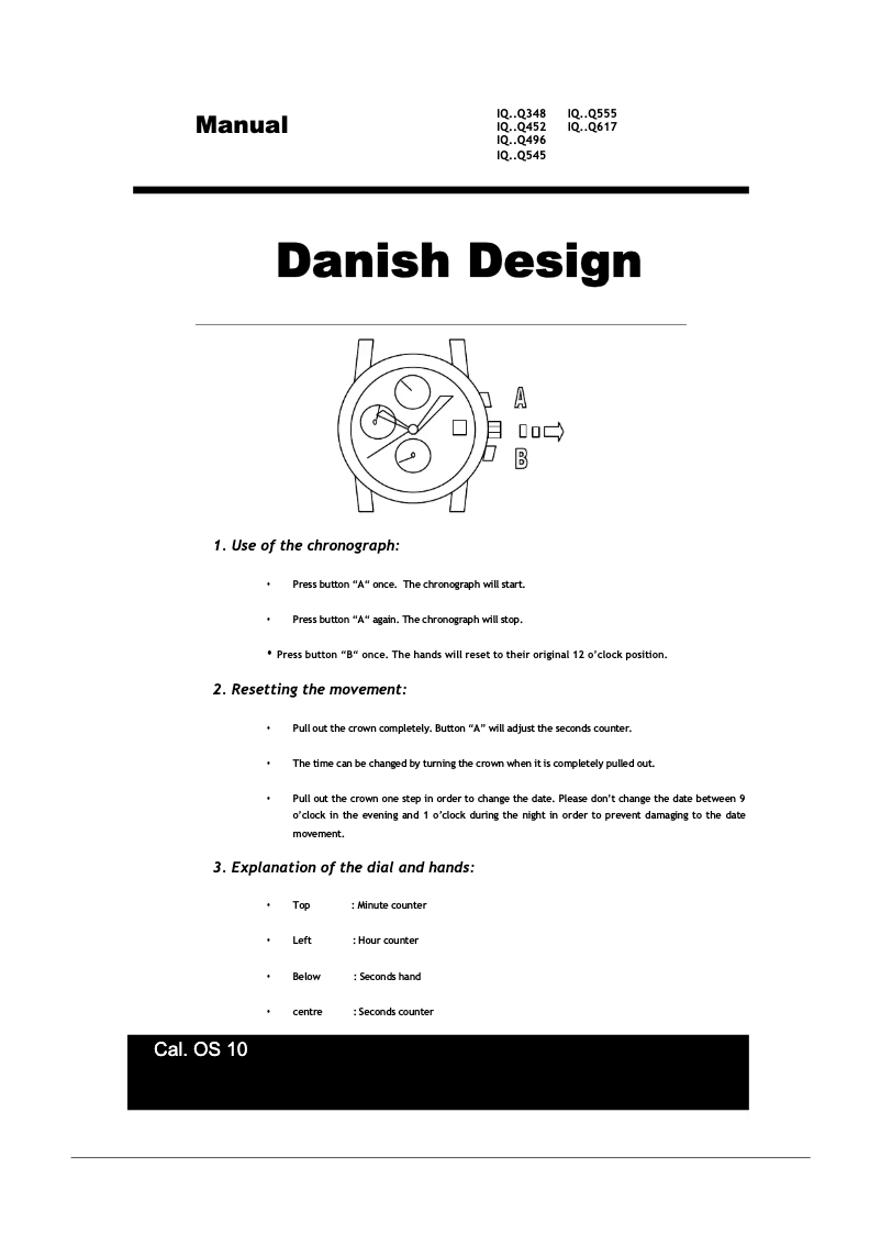 Page 1 de la notice Manuel utilisateur Danish Design Q348