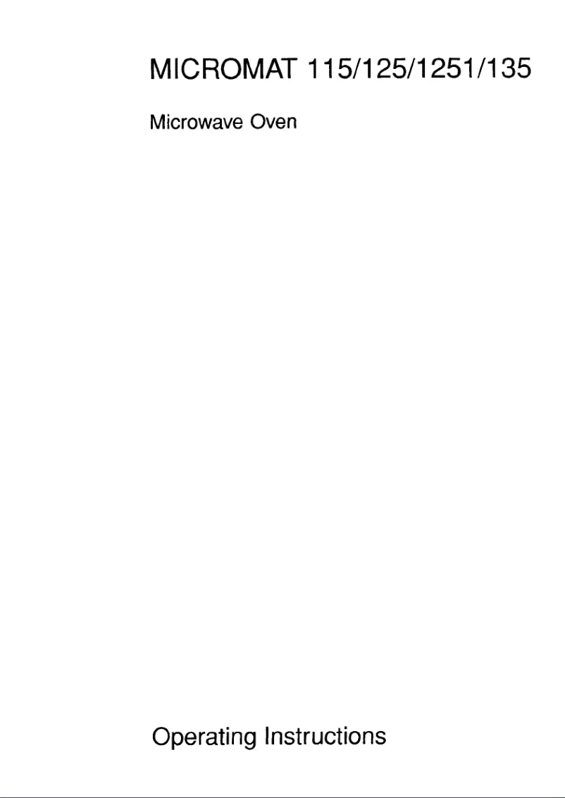 Page 1 de la notice Manuel utilisateur AEG Micromat 115 E/U-m