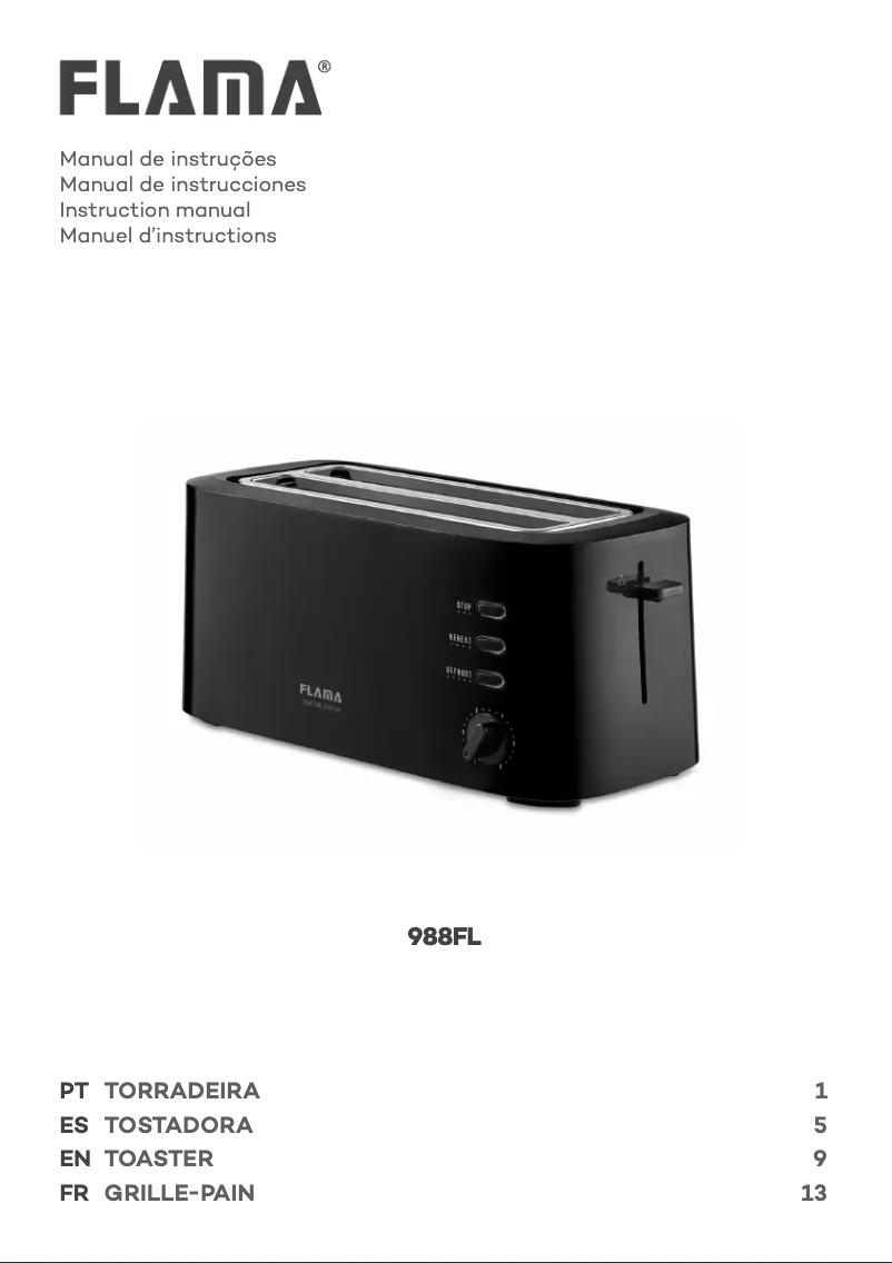 Page n°1 - Manuel utilisateur Flama 988FL