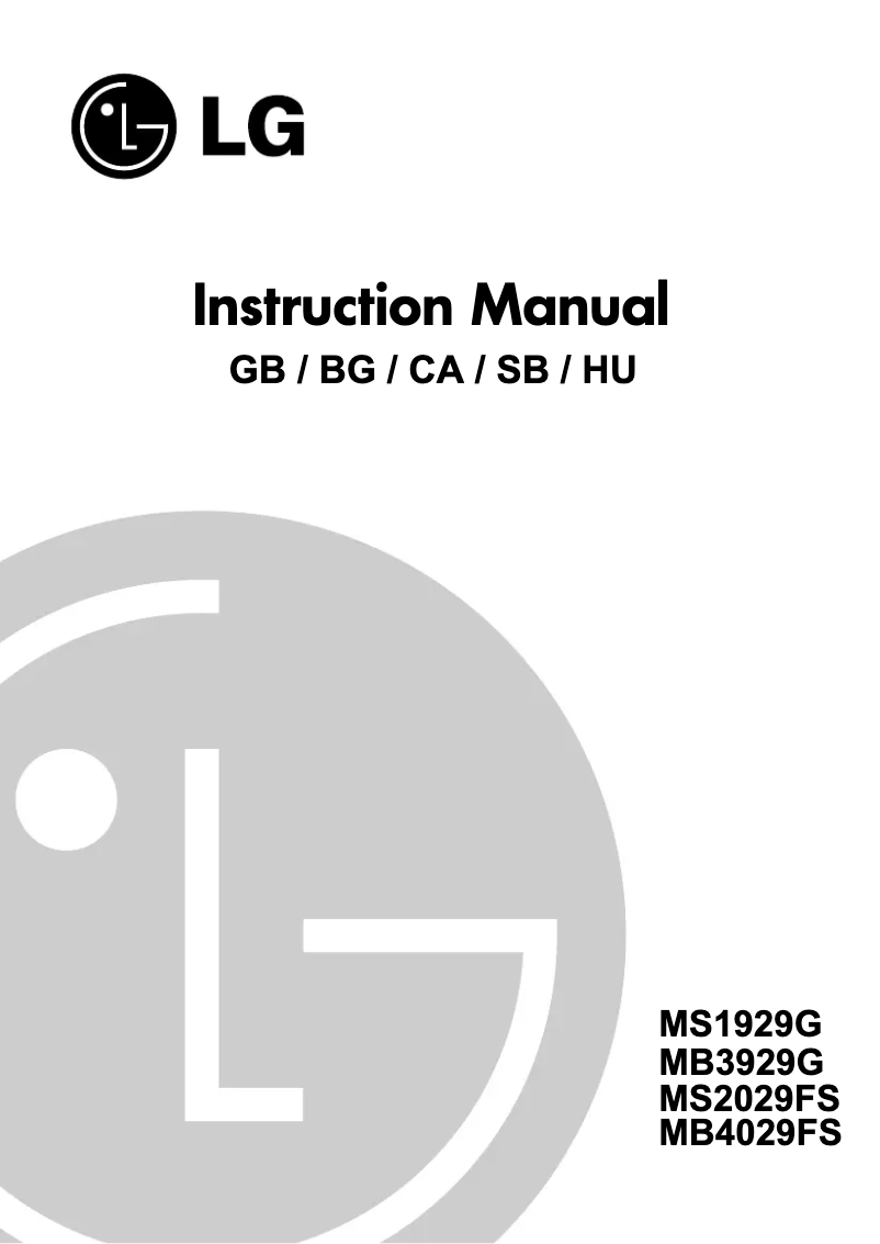 Page 1 de la notice Manuel utilisateur LG MB4029FS