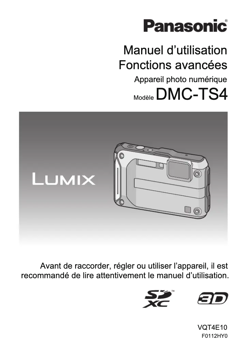 Imagen de la primera página del manual del dispositivo Lumix DMC-TS4