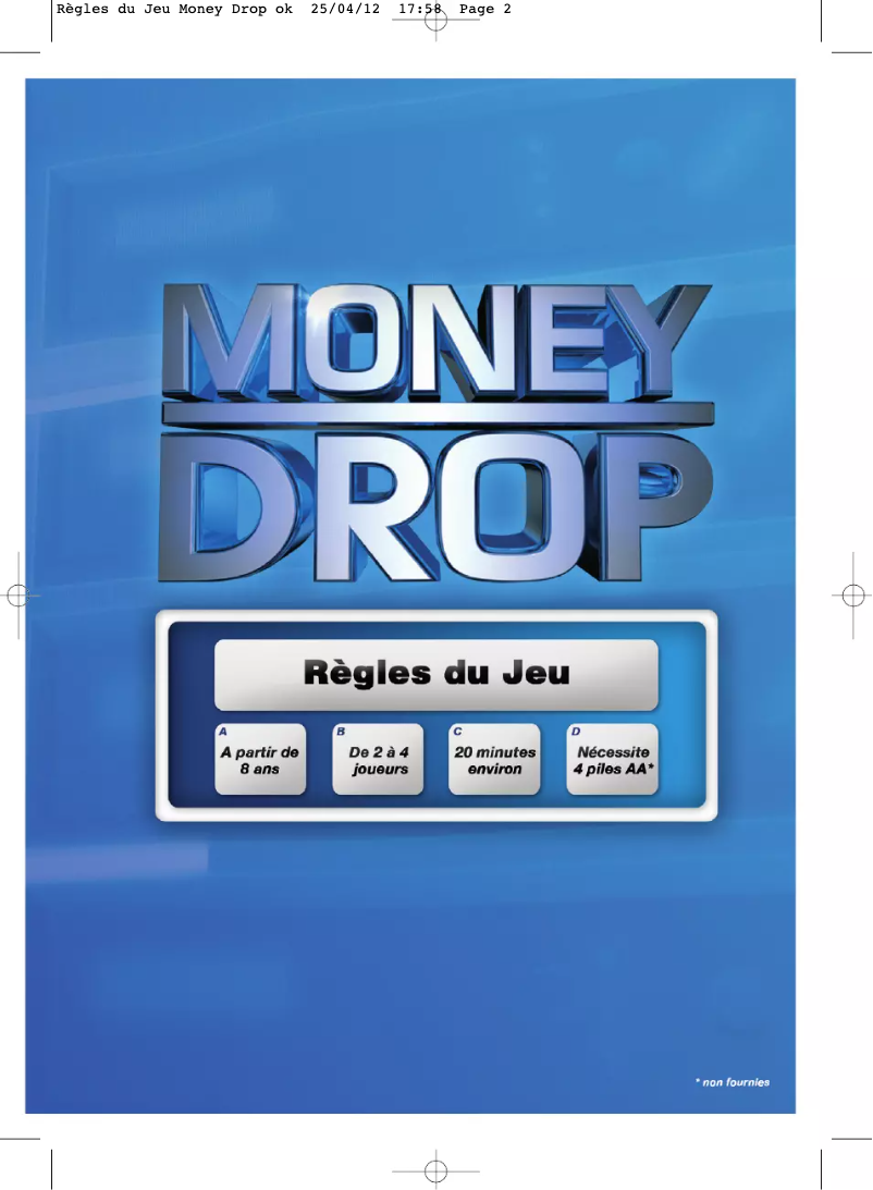 Image de la première page du manuel de l'appareil Money Drop