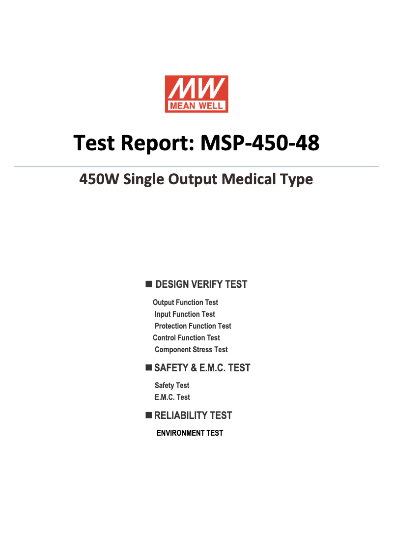 Page n°1 - Fiche technique Mean Well MSP-450-48